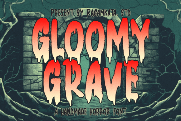 Gloomy Grave: Handmade Horror Font for Small Business Branding