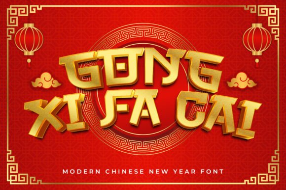 Gong Xi Fa Cai Display Font for Handmade Labels and Seasonal Shop Products