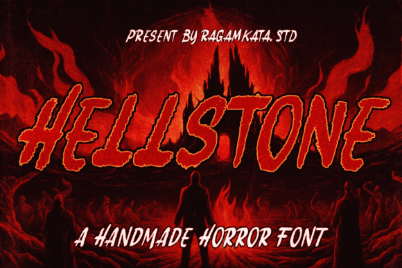 Hellstone Display Font for Handmade Horror Crafts and Product Designs
