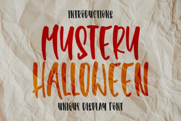 Mystery Halloween Display Font for Handmade Product Branding