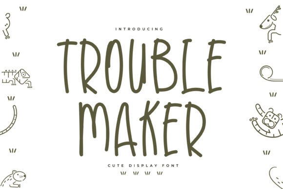 Trouble Maker Font: Playful Display Type for Cute Editorial Designs